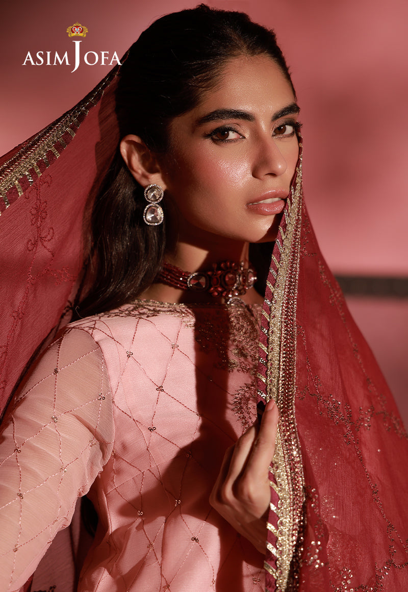 AJUFC-21 Embroidered Chiffon Unstitched 3 Pcs