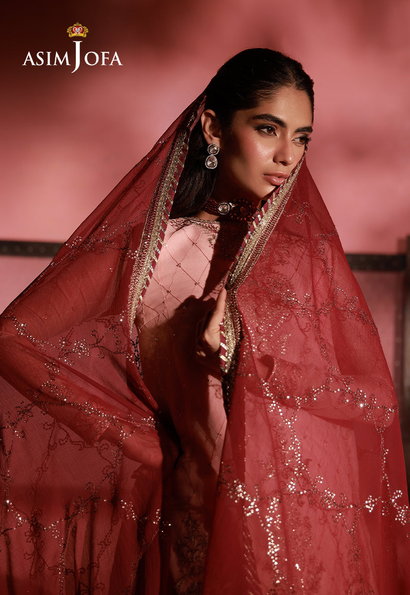 AJUFC-21 Embroidered Chiffon Unstitched 3 Pcs
