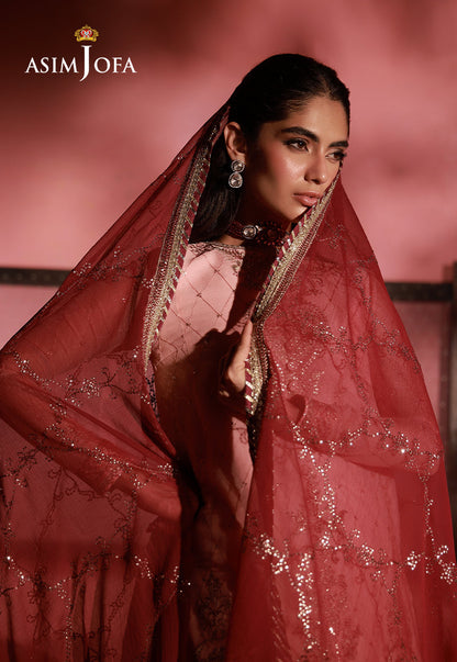 AJUFC-21 Embroidered Chiffon Unstitched 3 Pcs