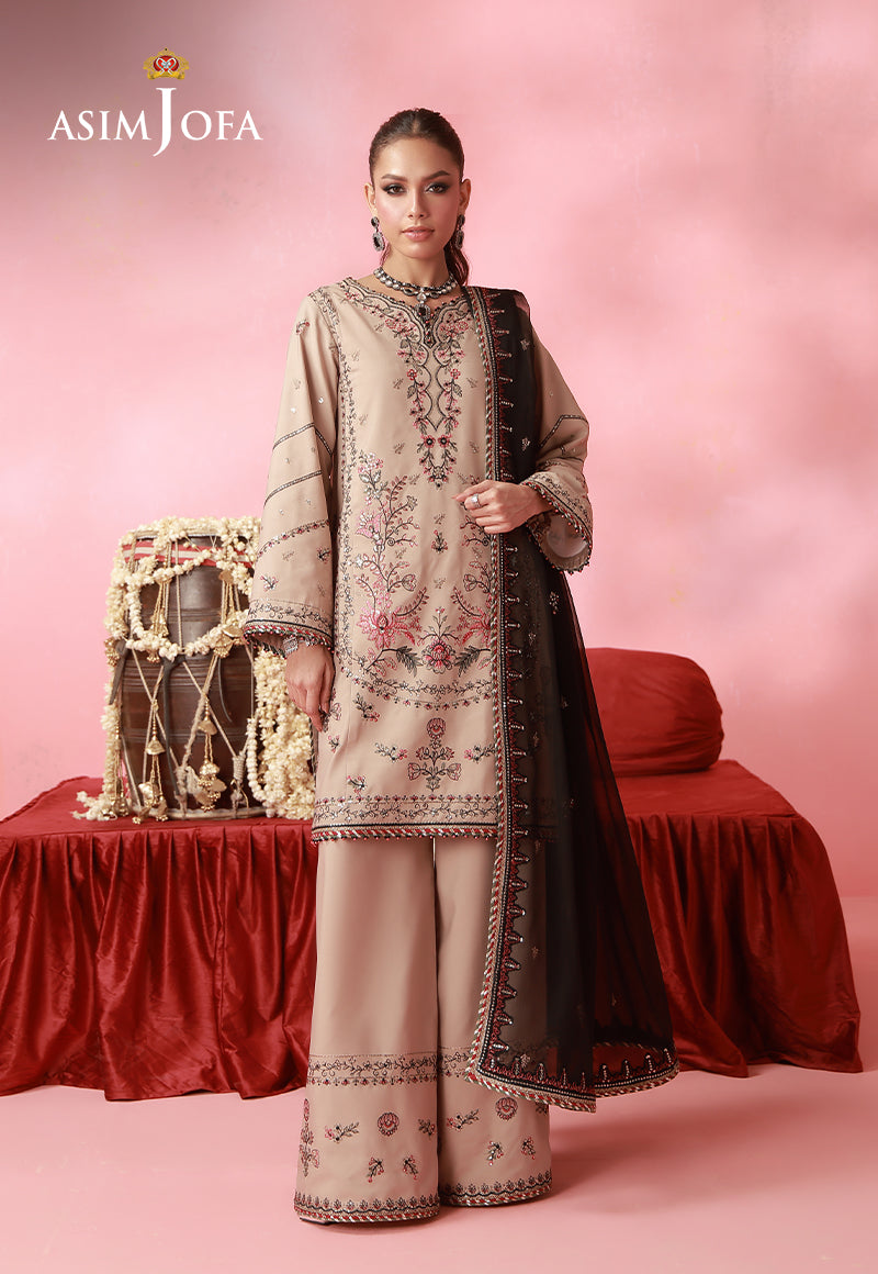 AJUFC-06 Embroidered Lawn Silk Unstitched 3 Pcs