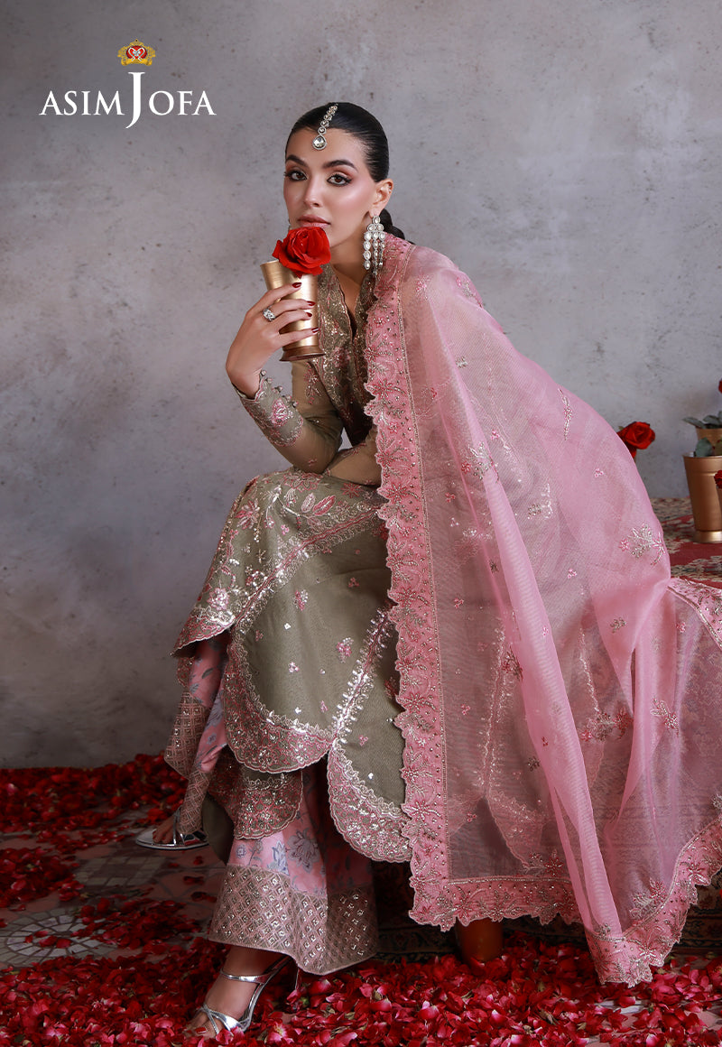 AJULN-02 Embroidered Javeria Net Unstitched 3 Pcs