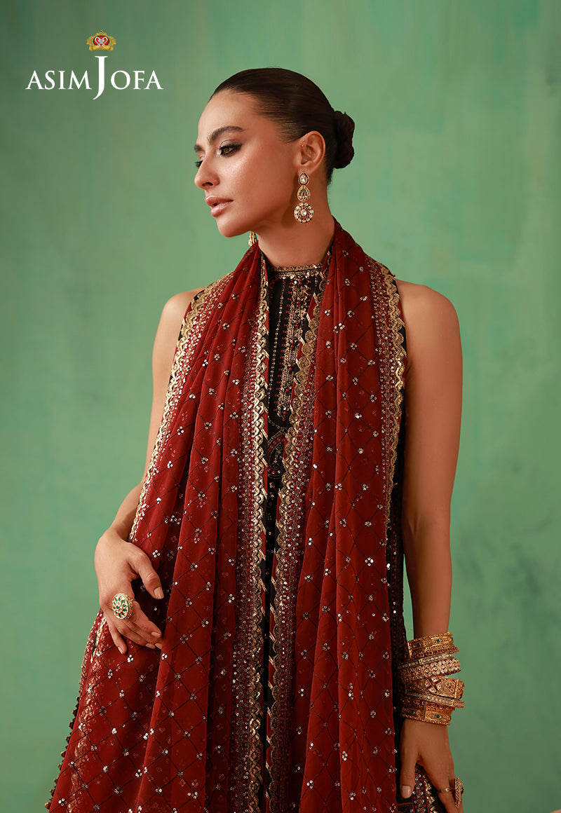 AJULFH-01 Embroidered Chiffon Unstitched 3 Pcs