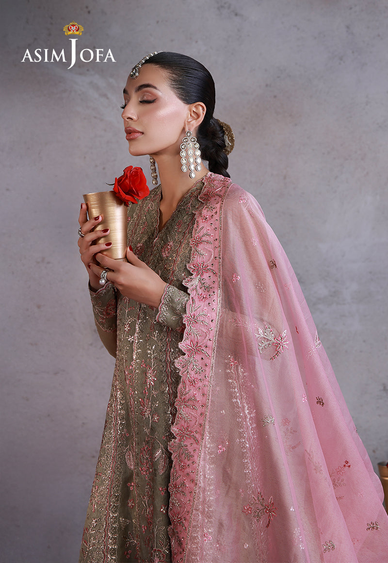 AJULN-02 Embroidered Javeria Net Unstitched 3 Pcs