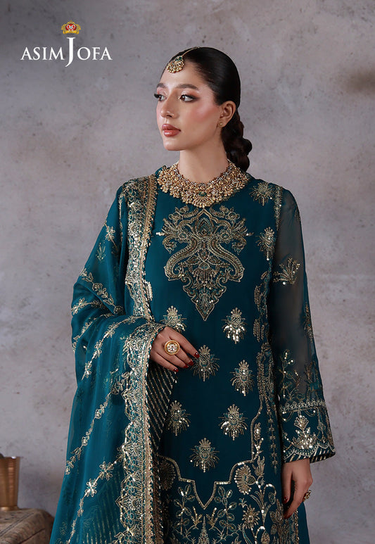 AJULN-16 Embroidered Chiffon Unstitched 3 Pcs