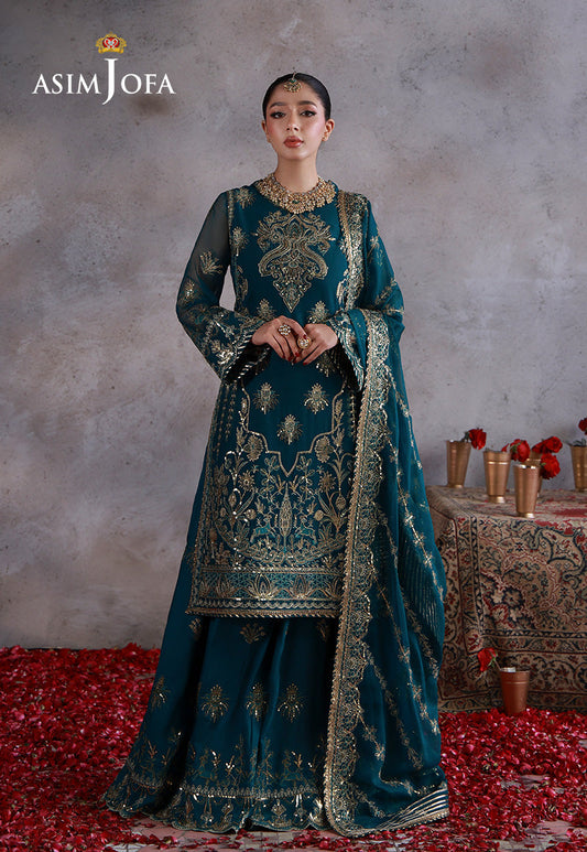 AJULN-16 Embroidered Chiffon Unstitched 3 Pcs