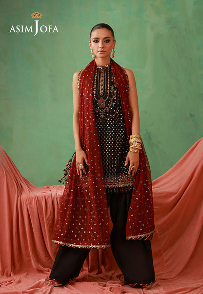 AJULFH-01 Embroidered Chiffon Unstitched 3 Pcs