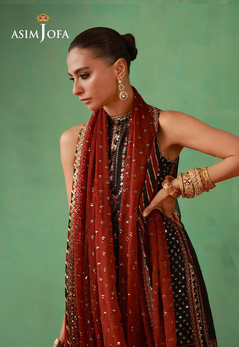 AJULFH-01 Embroidered Chiffon Unstitched 3 Pcs