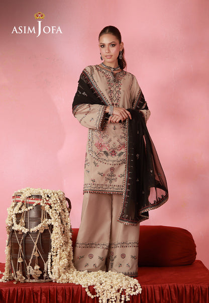 AJUFC-06 Embroidered Lawn Silk Unstitched 3 Pcs
