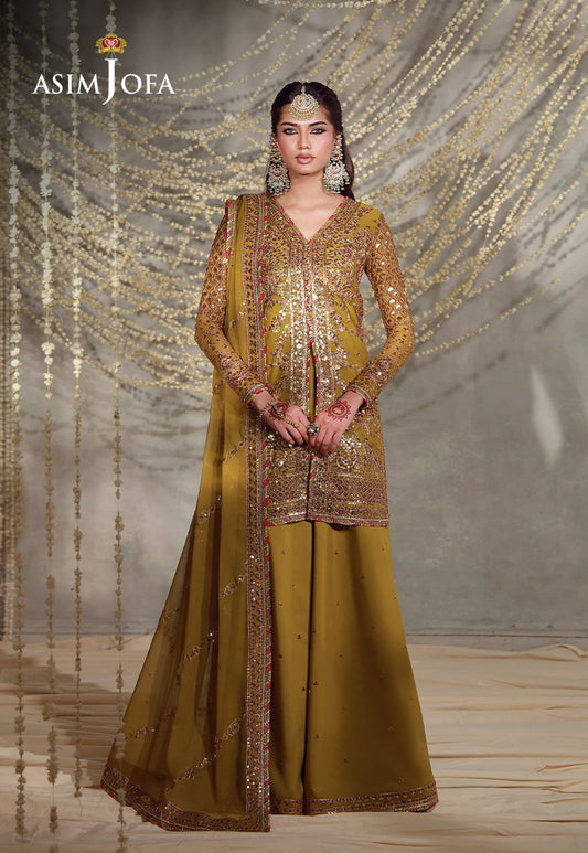 AJULFE-02 Embroidered Chiffon Unstitched 3 Pcs