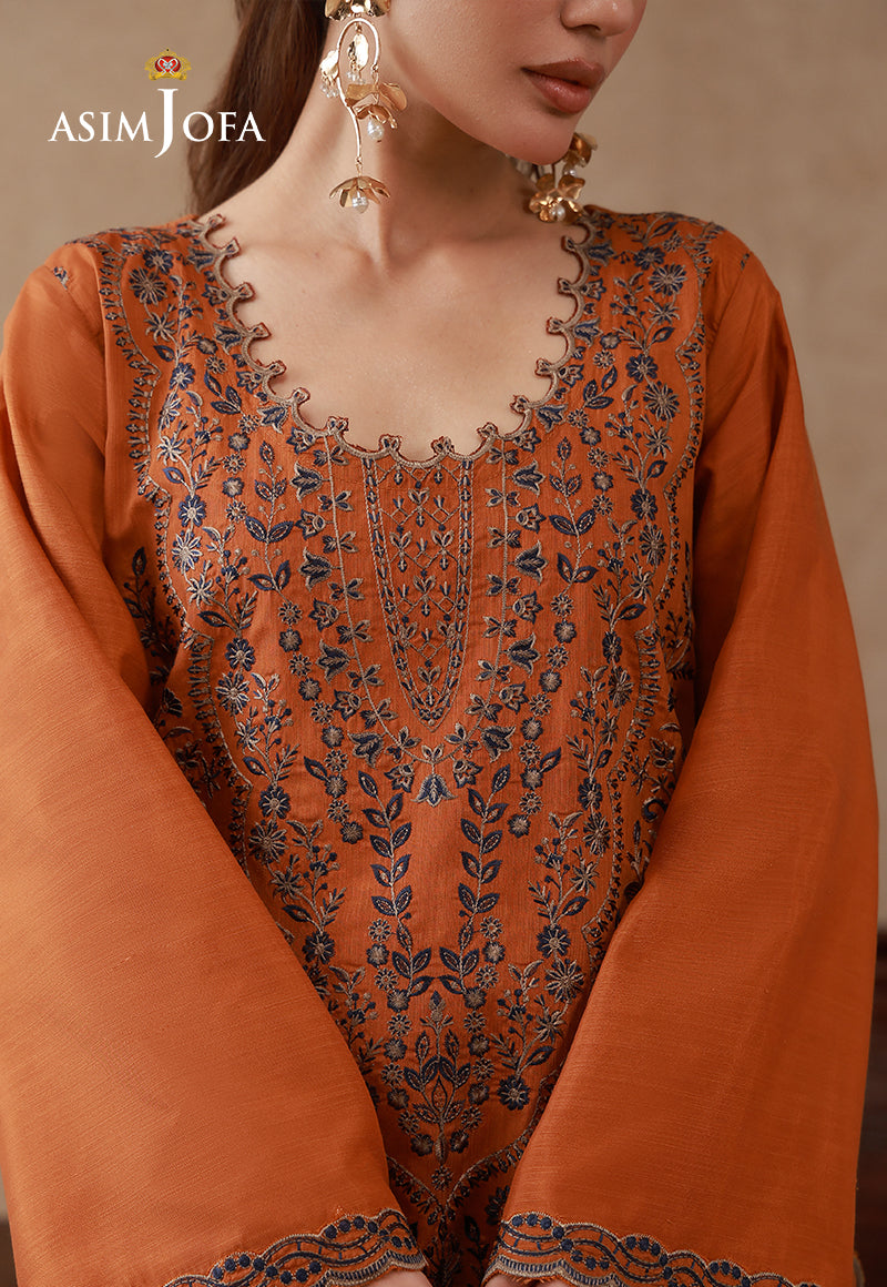 AJPB-322 Embroidered Raw Silk Stitched 2pcs