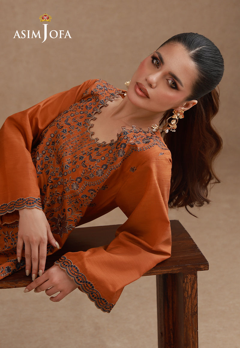 AJPB-322 Embroidered Raw Silk Stitched 2pcs