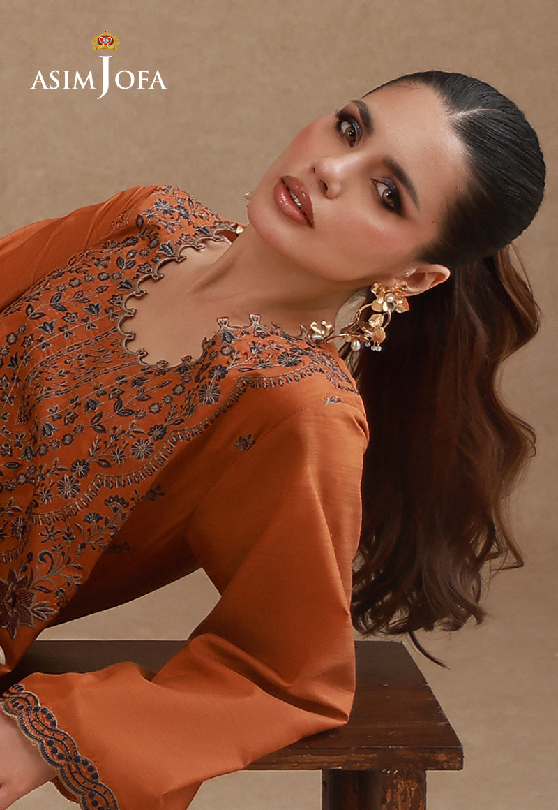 AJPB-322 Embroidered Raw Silk Stitched 2pcs
