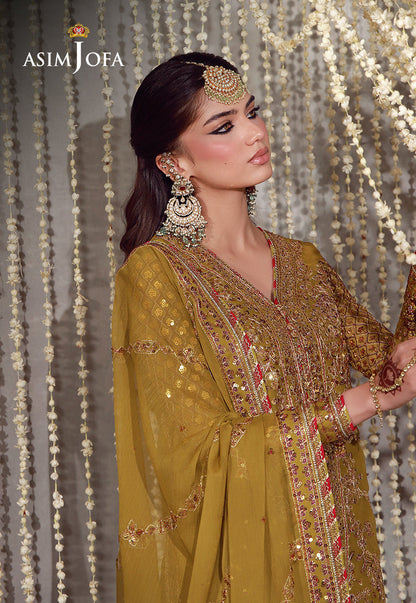 AJULFE-02 Embroidered Chiffon Unstitched 3 Pcs