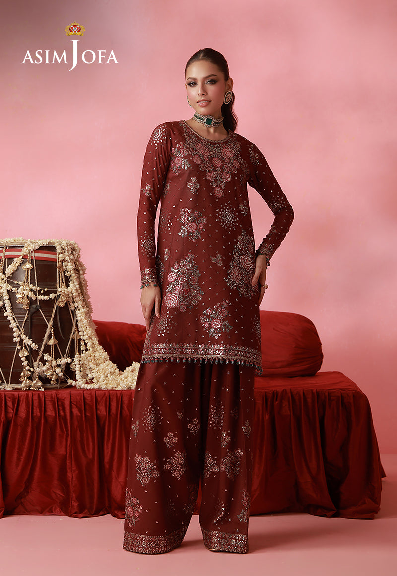 AJUFC-19 Embroidered Boski Silk Unstitched 2 Pcs