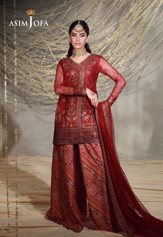 AJULFE-08 Embroidered Poly Net Unstitched 3 Pcs