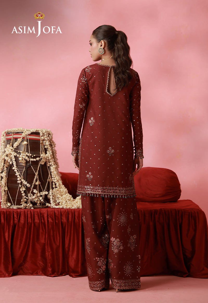 AJUFC-19 Embroidered Boski Silk Unstitched 2 Pcs