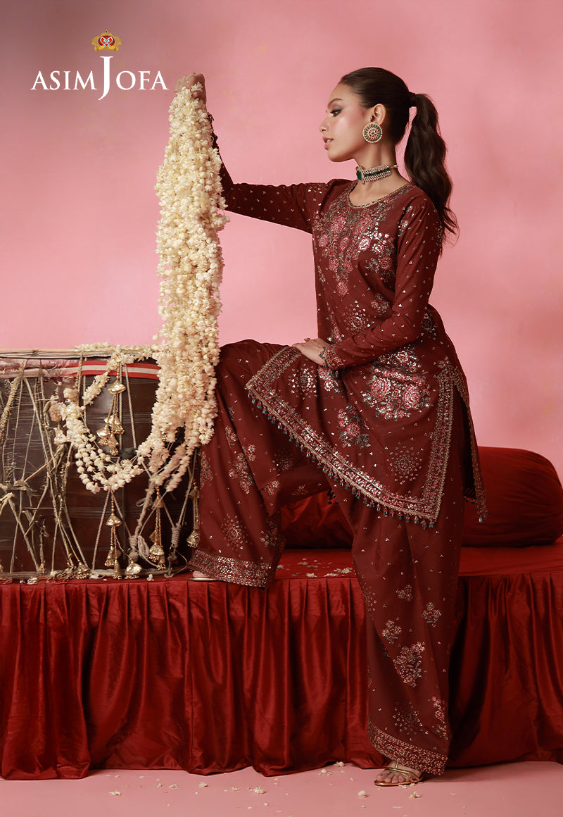 AJUFC-19 Embroidered Boski Silk Unstitched 2 Pcs