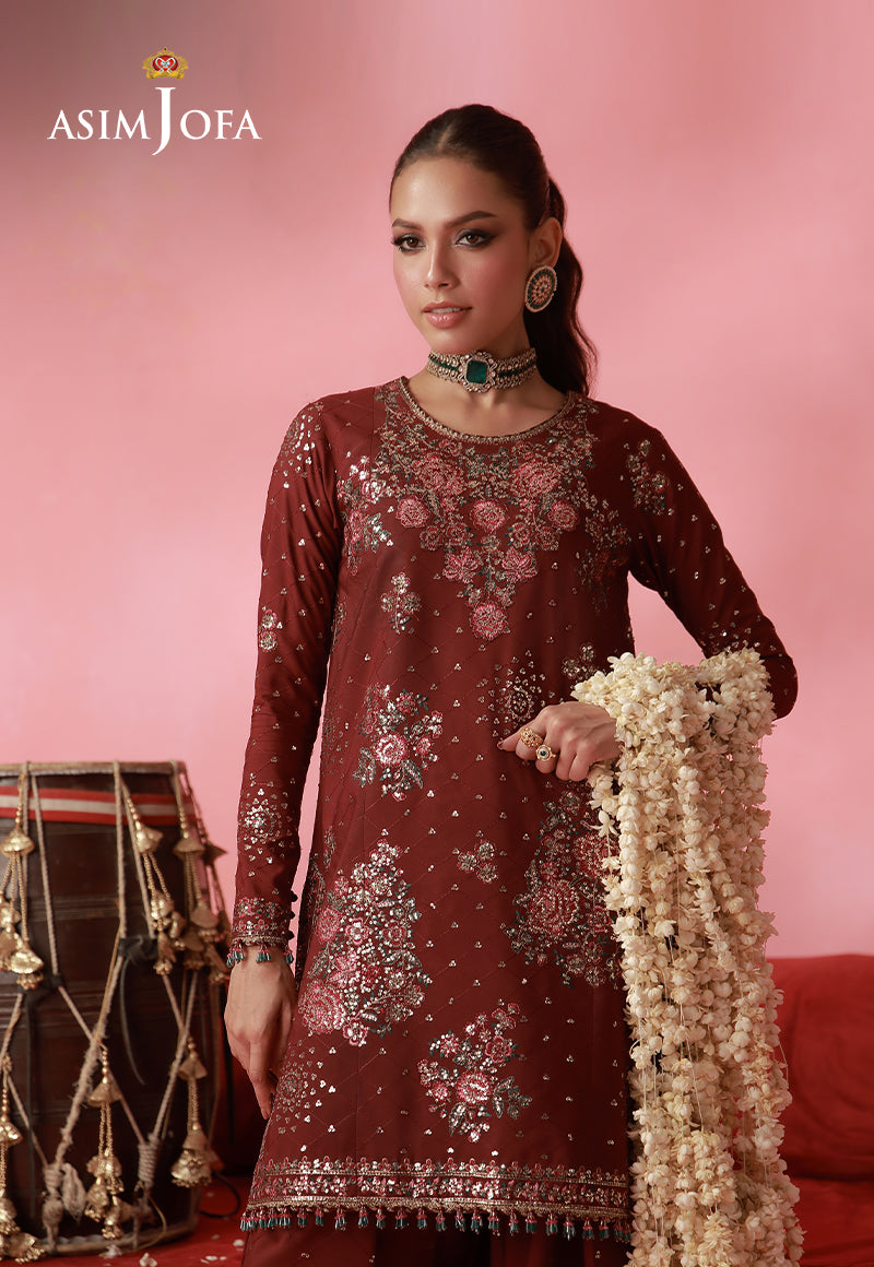 AJUFC-19 Embroidered Boski Silk Unstitched 2 Pcs