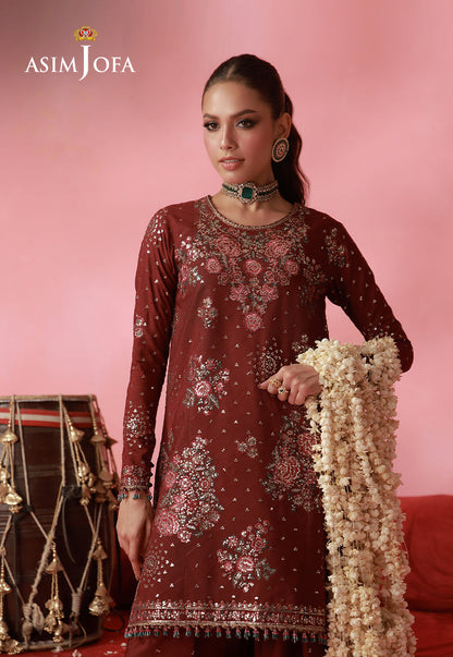 AJUFC-19 Embroidered Boski Silk Unstitched 2 Pcs