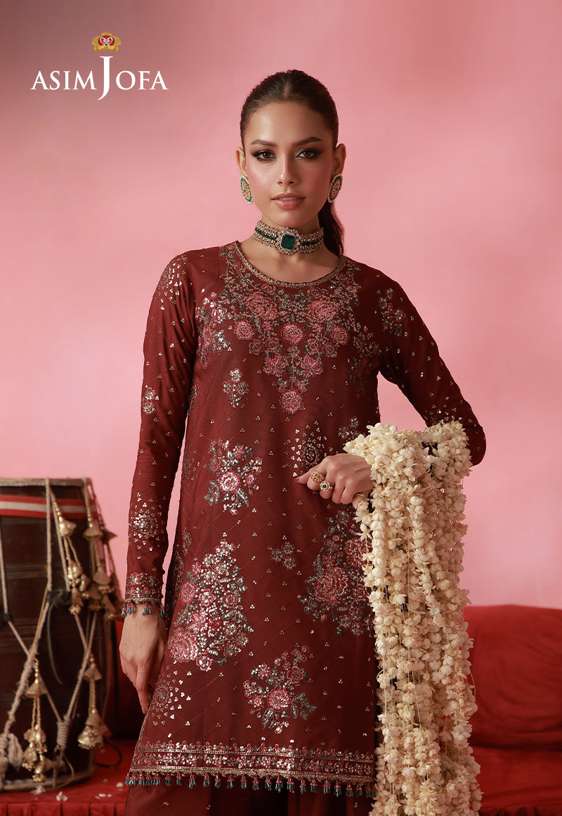 AJUFC-19 Embroidered Boski Silk Unstitched 2 Pcs