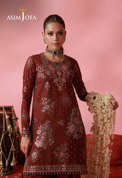 AJUFC-19 Embroidered Boski Silk Unstitched 2 Pcs
