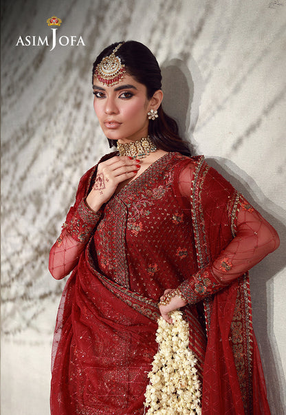 AJULFE-08 Embroidered Poly Net Unstitched 3 Pcs