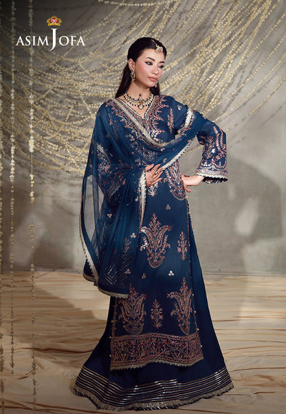AJULFE-13 Embroidered Slub Lawn Unstitched 3 Pcs