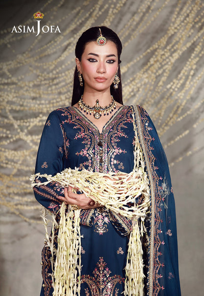 AJULFE-13 Embroidered Slub Lawn Unstitched 3 Pcs
