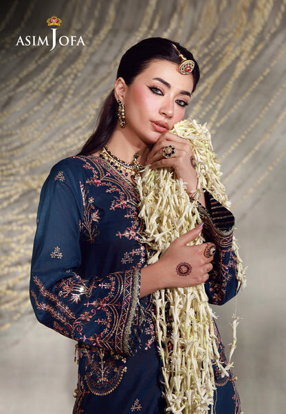 AJULFE-13 Embroidered Slub Lawn Unstitched 3 Pcs
