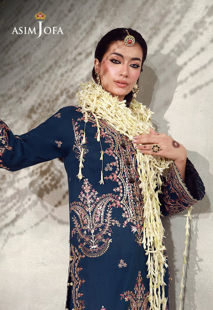 AJULFE-13 Embroidered Slub Lawn Unstitched 3 Pcs