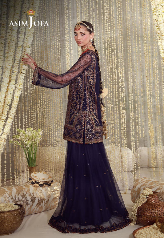 AJULFE-04 Embroidered Poly Net Unstitched 3 Pcs