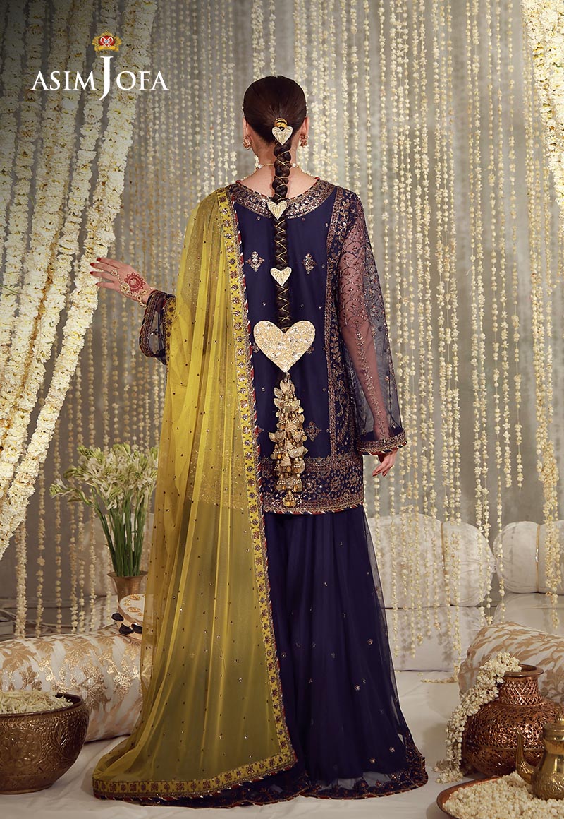 AJULFE-04 Embroidered Poly Net Unstitched 3 Pcs