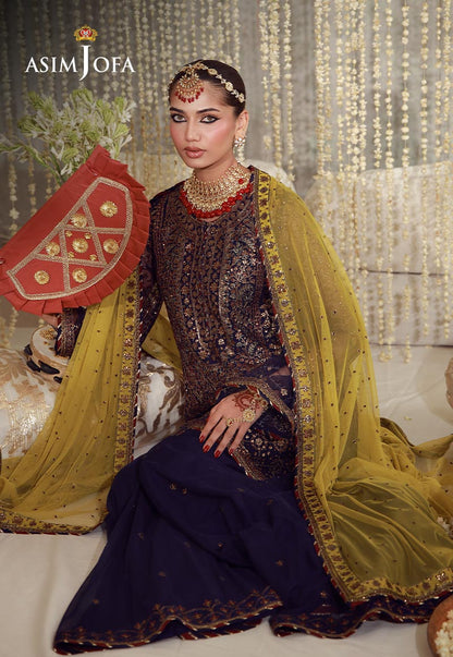 AJULFE-04 Embroidered Poly Net Unstitched 3 Pcs