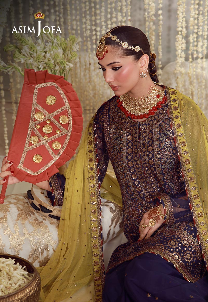 AJULFE-04 Embroidered Poly Net Unstitched 3 Pcs