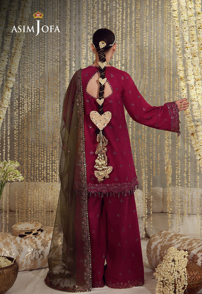 AJULFE-06 Embroidered Raw Silk Unstitched 3 Pcs