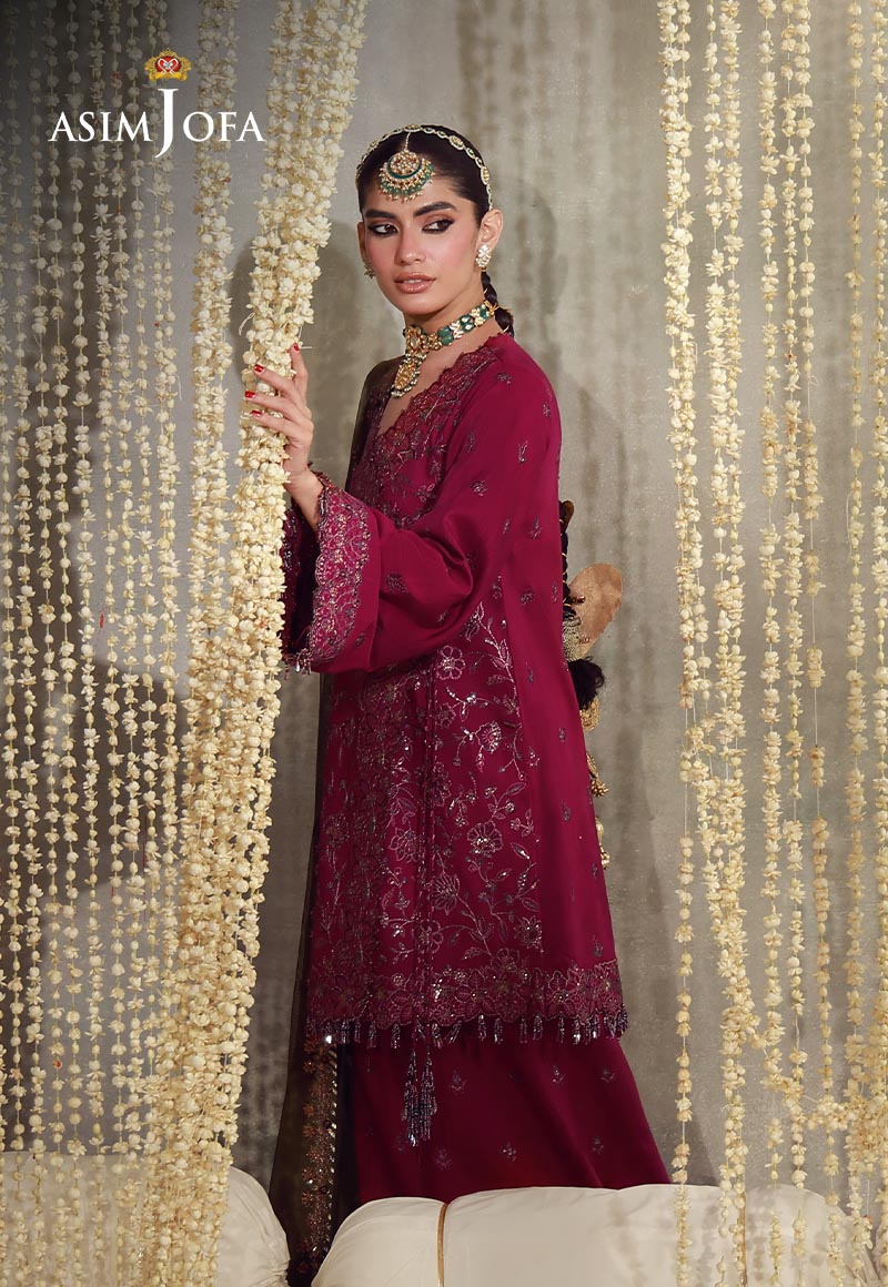 AJULFE-06 Embroidered Raw Silk Unstitched 3 Pcs