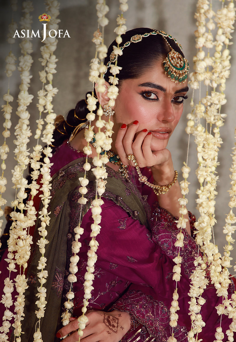AJULFE-06 Embroidered Raw Silk Unstitched 3 Pcs