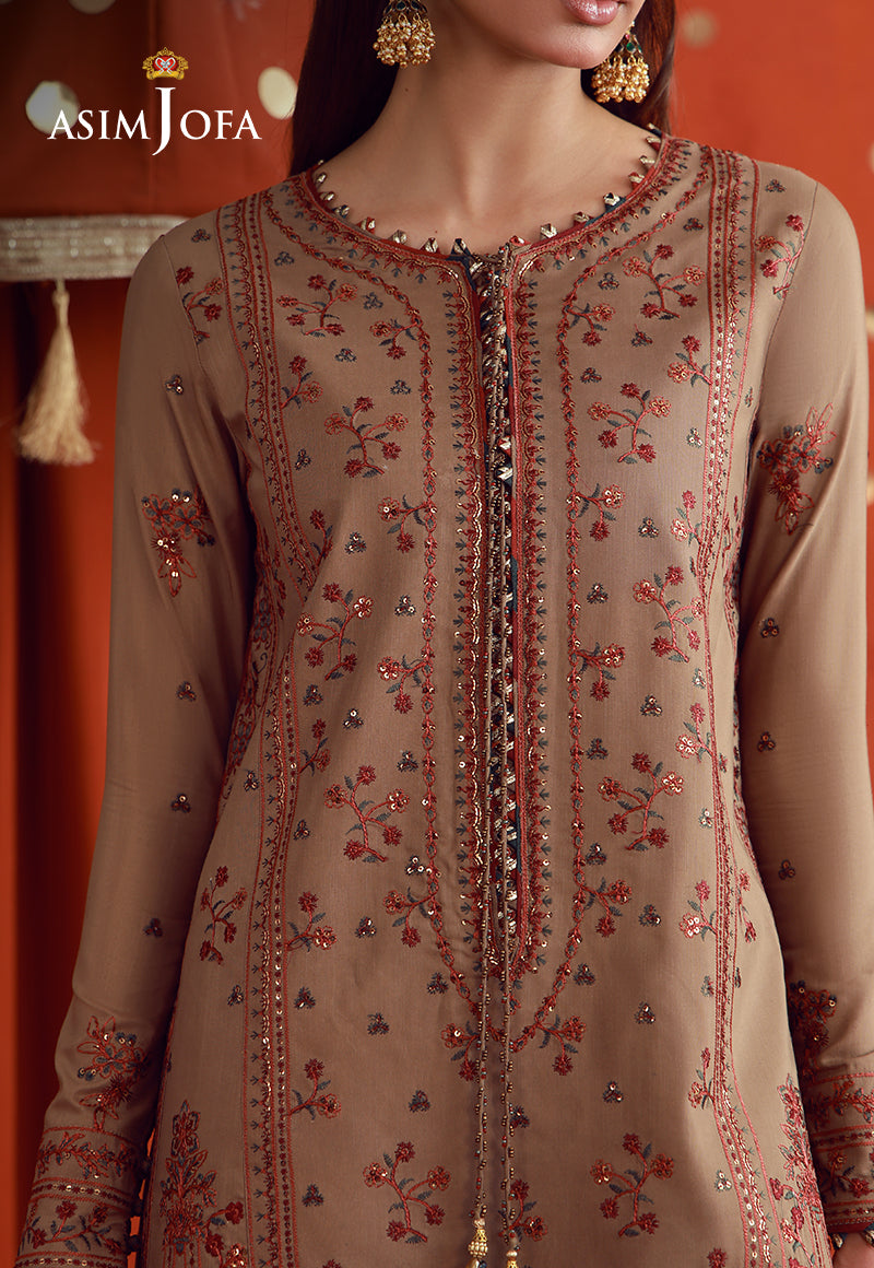 AJULFB-01 Embroidered Silk Unstitched 3 Pcs