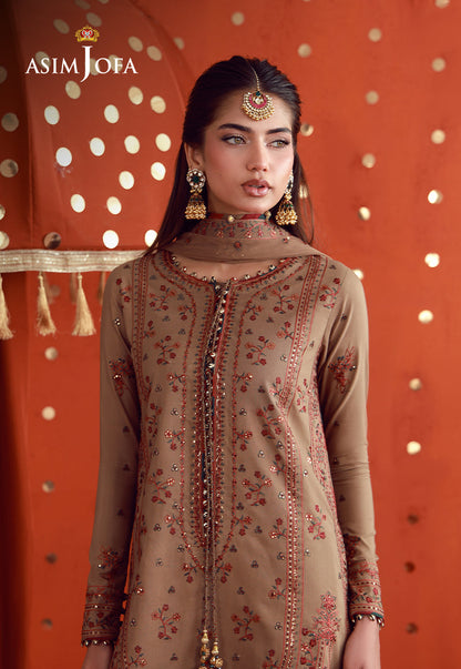 AJULFB-01 Embroidered Silk Unstitched 3 Pcs