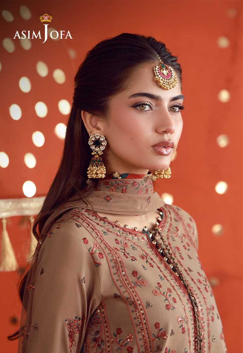 AJULFB-01 Embroidered Silk Unstitched 3 Pcs