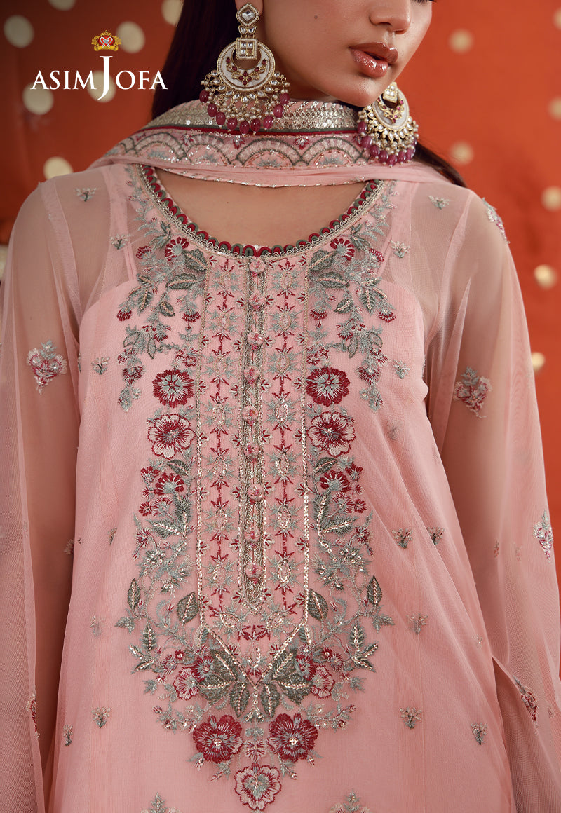 AJULFB-06 Embroidered Poly Net Unstitched 3 Pcs