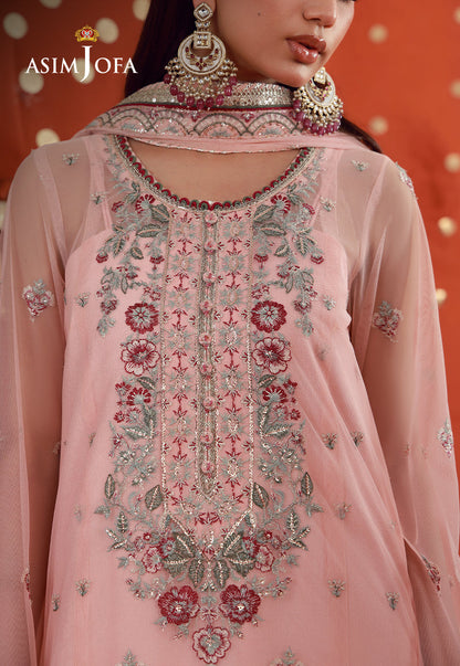 AJULFB-06 Embroidered Poly Net Unstitched 3 Pcs