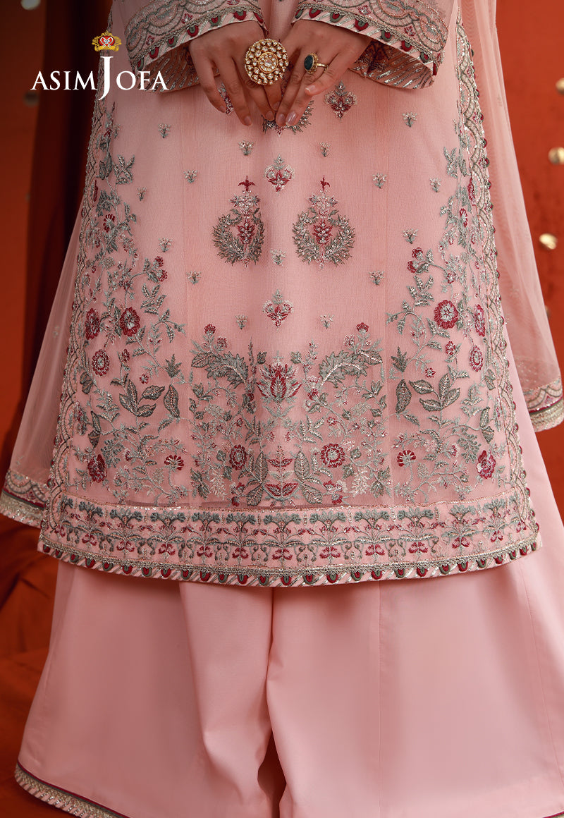 AJULFB-06 Embroidered Poly Net Unstitched 3 Pcs