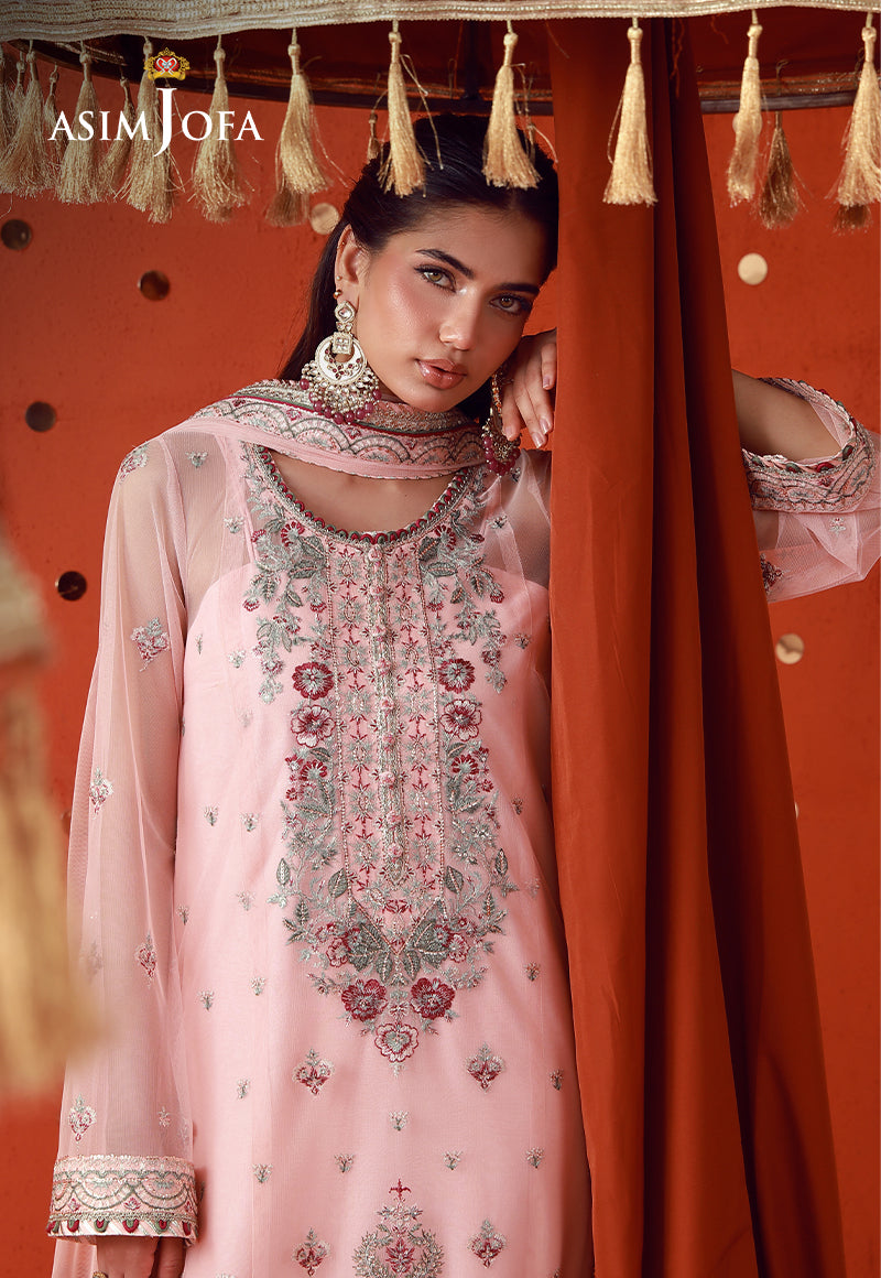 AJULFB-06 Embroidered Poly Net Unstitched 3 Pcs