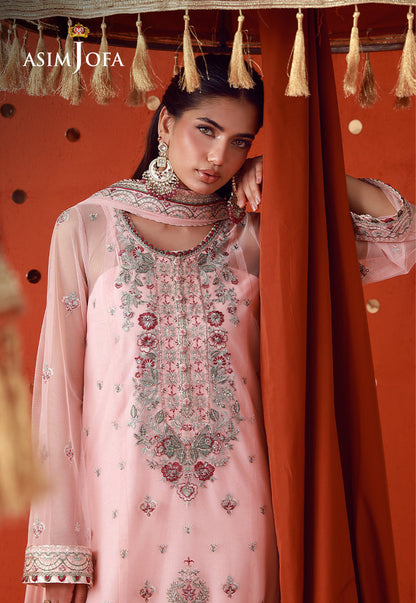 AJULFB-06 Embroidered Poly Net Unstitched 3 Pcs