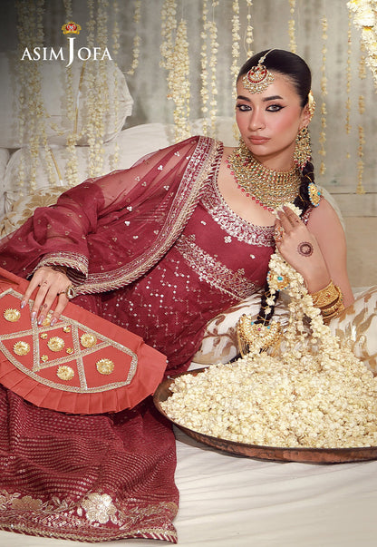 AJULFE-01 Embroidered Poly Net Unstitched 3 Pcs