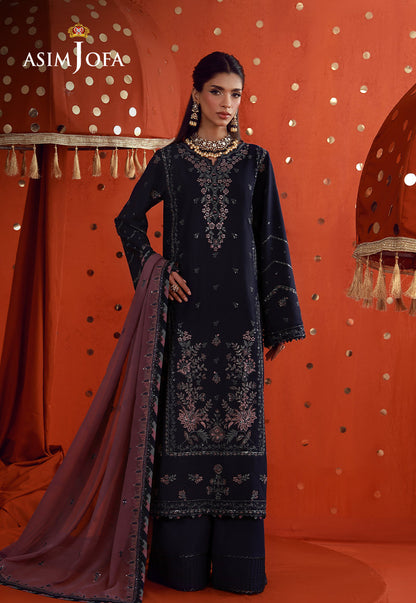 AJULFB-05 Embroidered Boski Silk Unstitched 3 Pcs