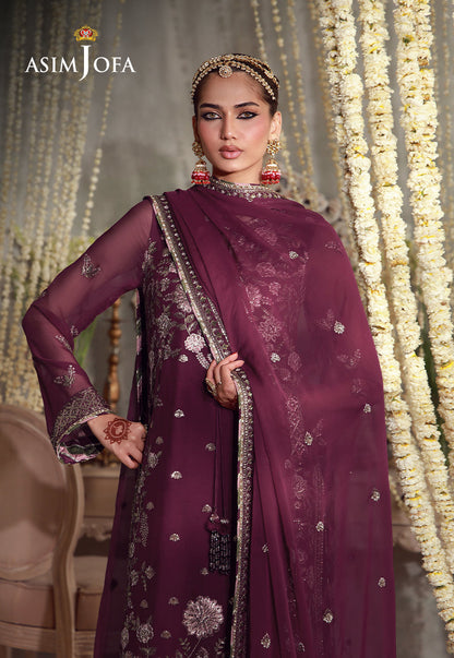 AJULFE-11 Embroidered Chiffon Unstitched 3 Pcs