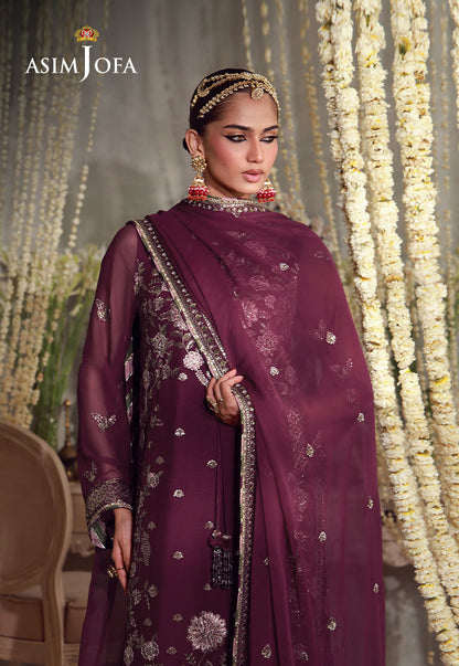 AJULFE-11 Embroidered Chiffon Unstitched 3 Pcs