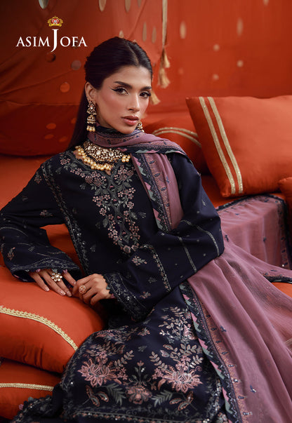 AJULFB-05 Embroidered Boski Silk Unstitched 3 Pcs